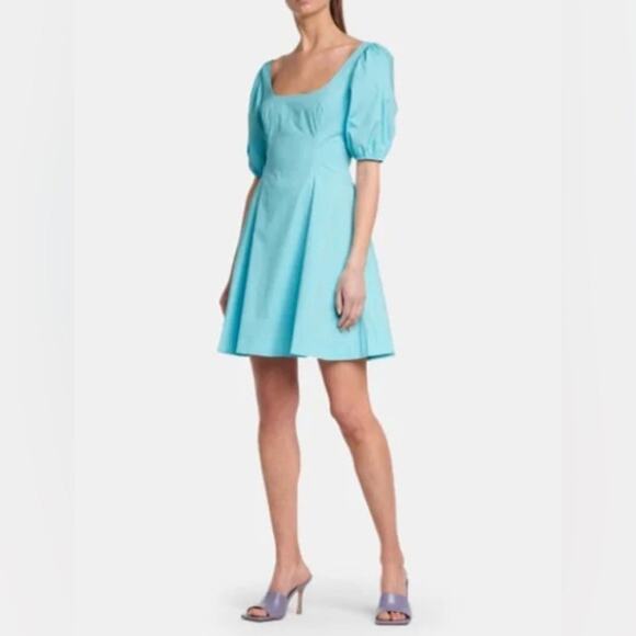 Staud Laelia Puff Sleeve Mini Dress 8 NWT